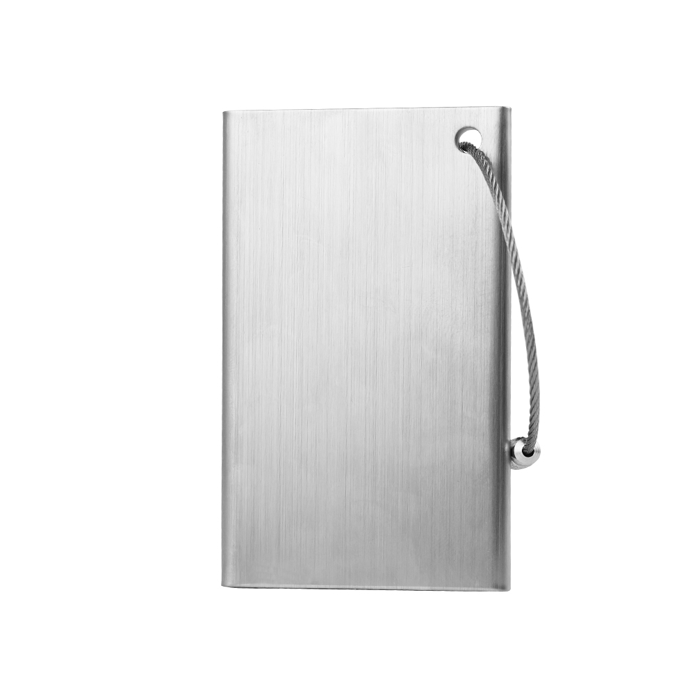 Stainless Steel Luggage Tags Card Holders with Iron Rings back