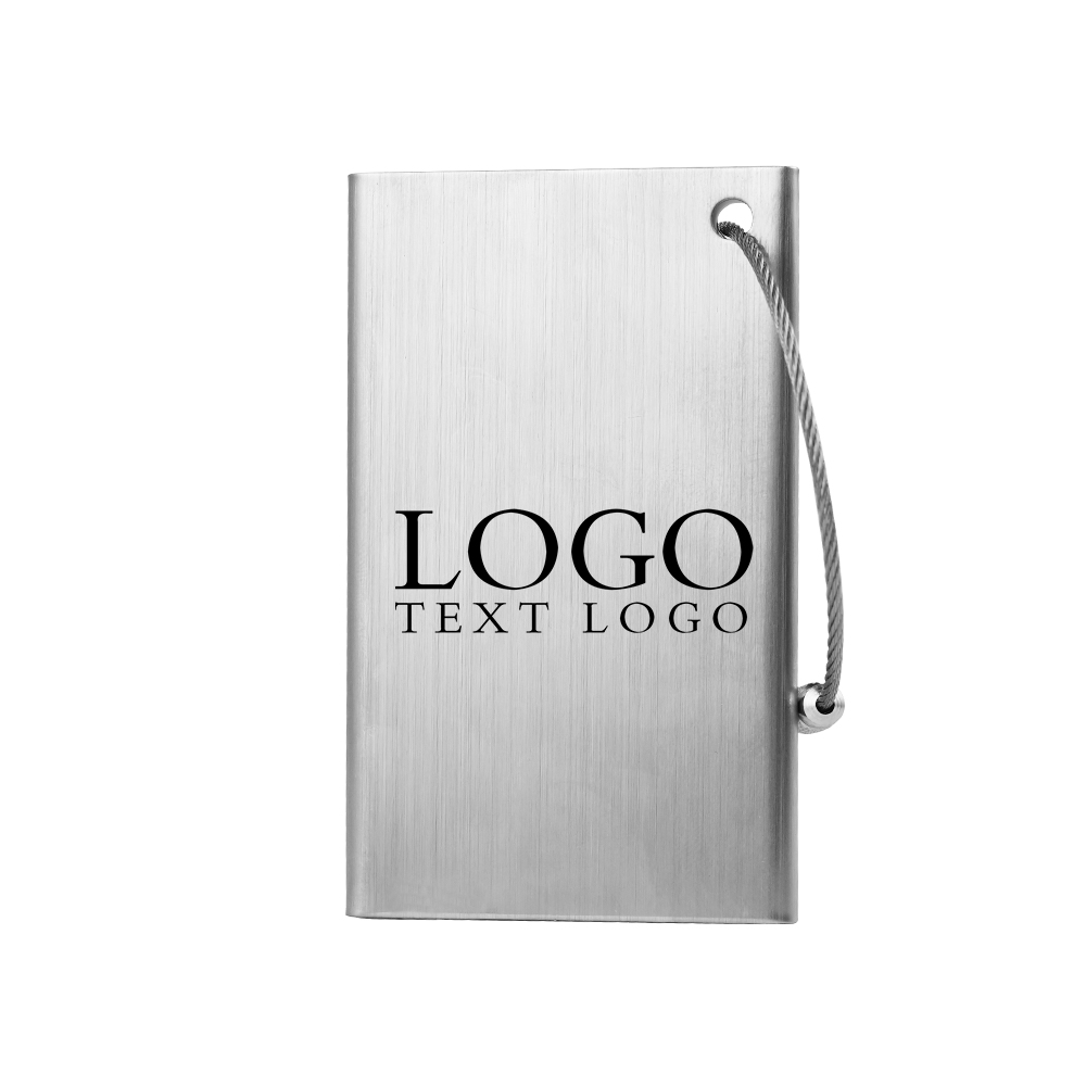 Stainless Steel Luggage Tags Card Holders with Iron Rings with logo