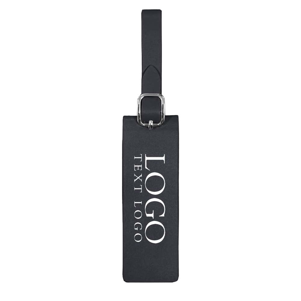 Waterproof Microfiber Leather Luggage Tags Black with Logo Waterproof Microfiber Leather Luggage Tags Black with Logo