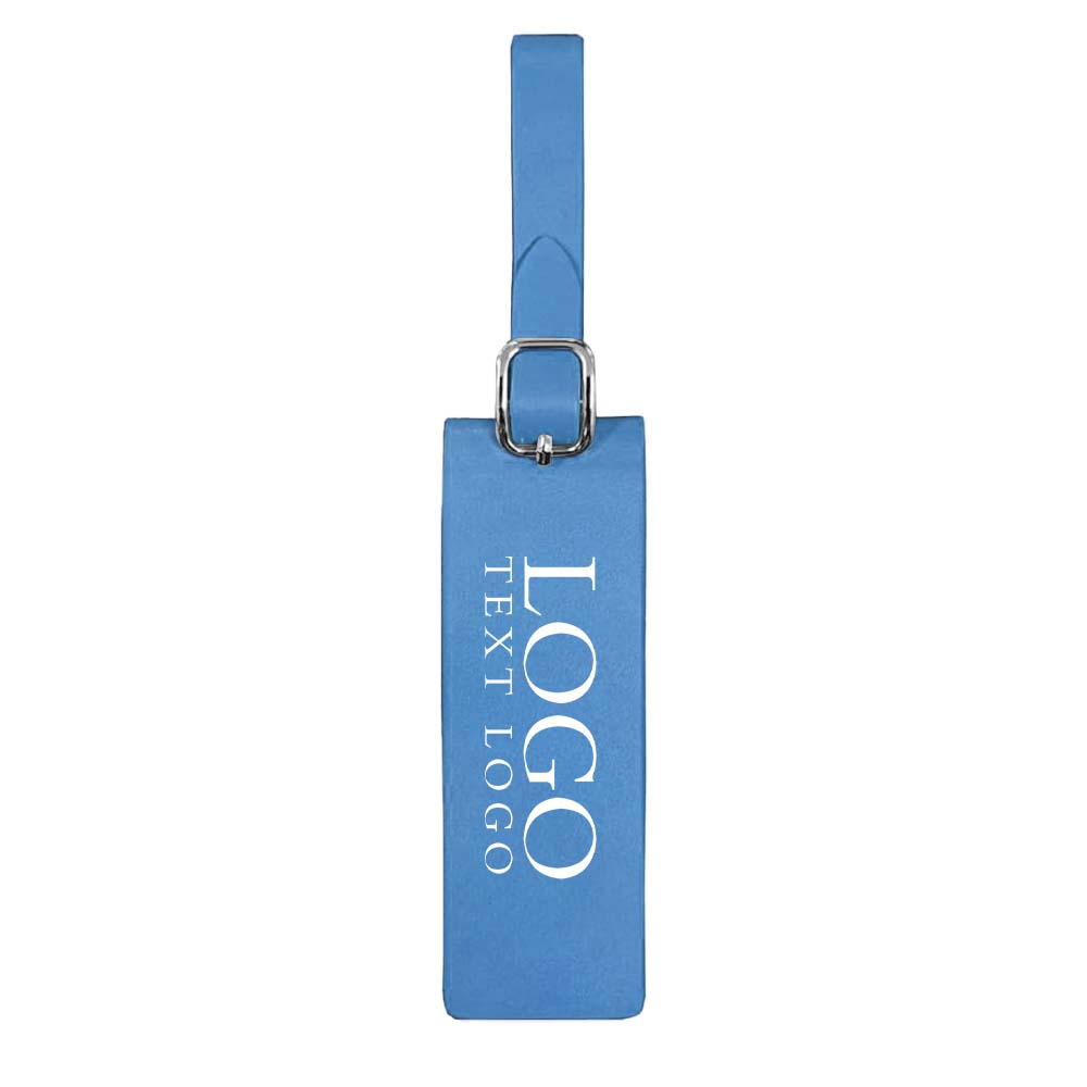 Waterproof Microfiber Leather Luggage Tags Blue with Logo Waterproof Microfiber Leather Luggage Tags Blue with Logo