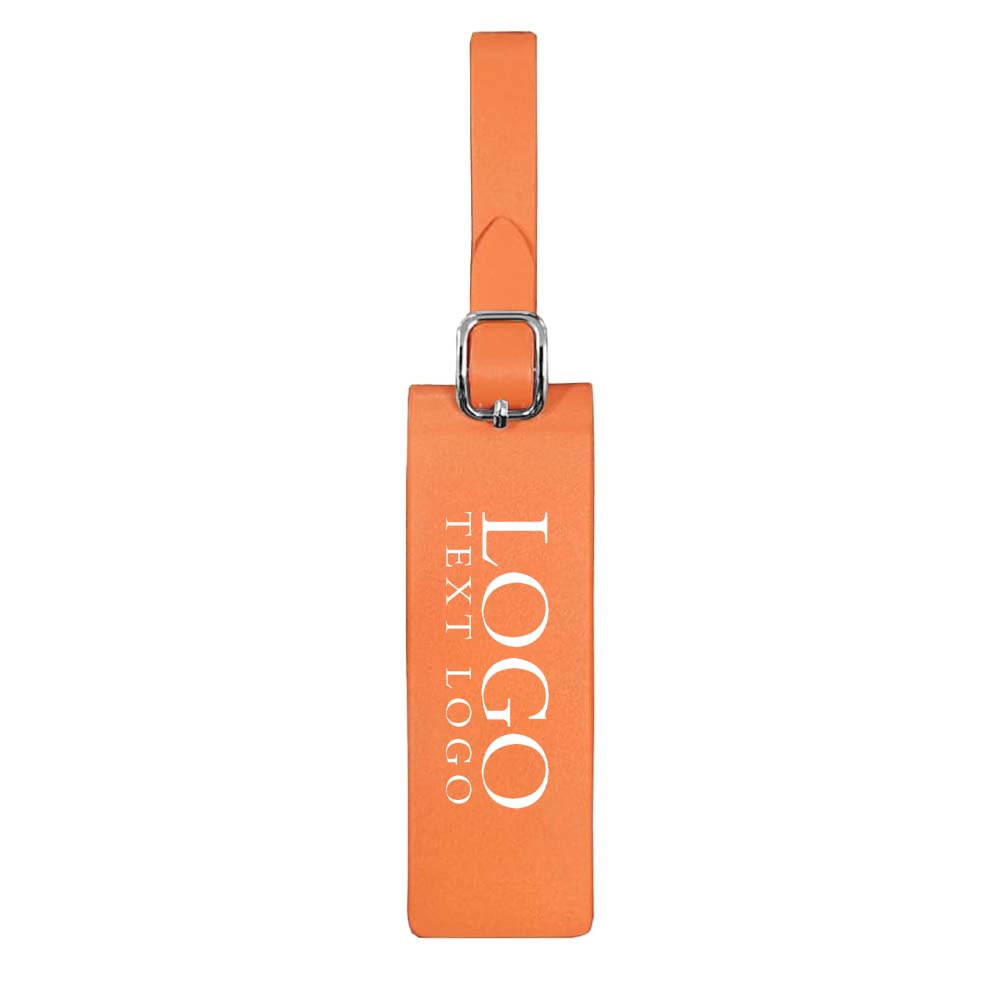 Waterproof Microfiber Leather Luggage Tags Orange with Logo Waterproof Microfiber Leather Luggage Tags Orange with Logo