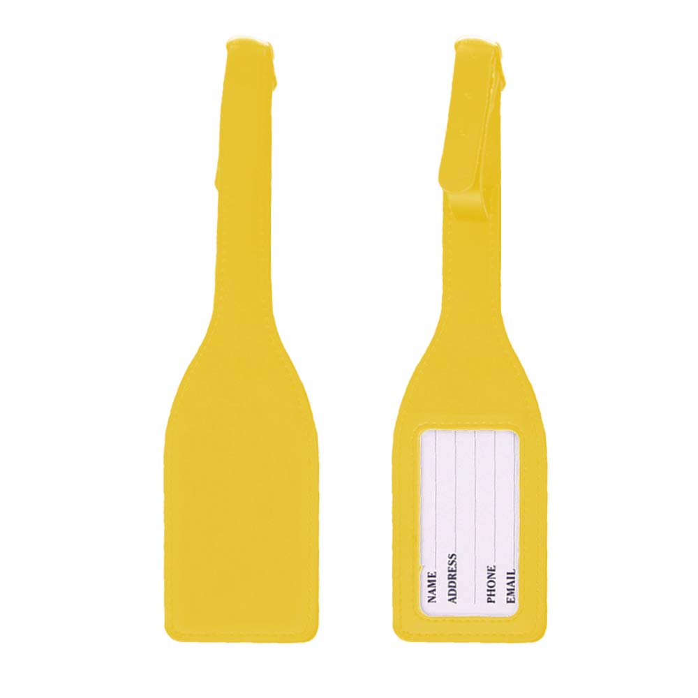 Yellow PU Travel Tag with Adjustable Strap