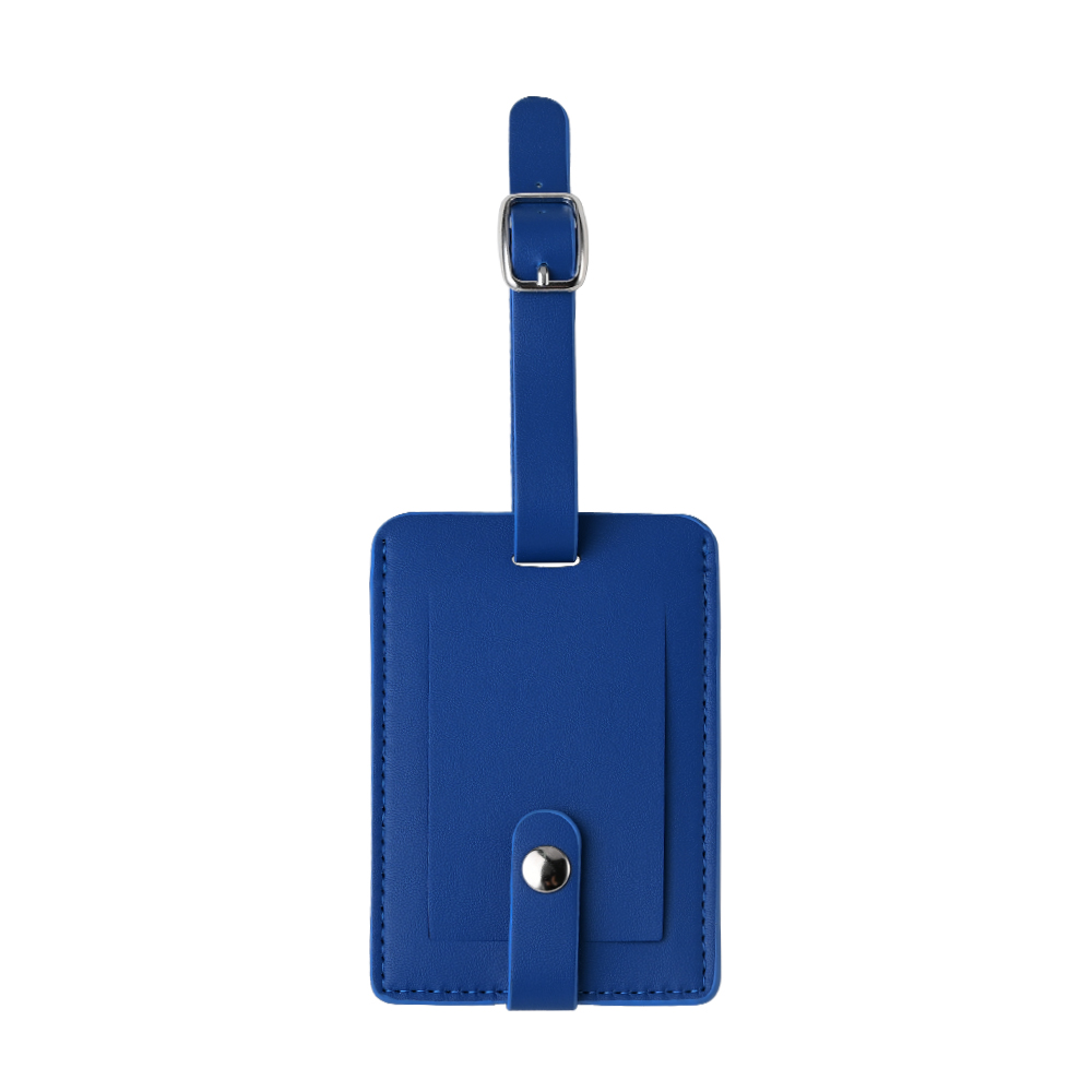 Blue Leather Luggage Tags with A Classic Buckle Strap Blue Leather Luggage Tags with A Classic Buckle Strap