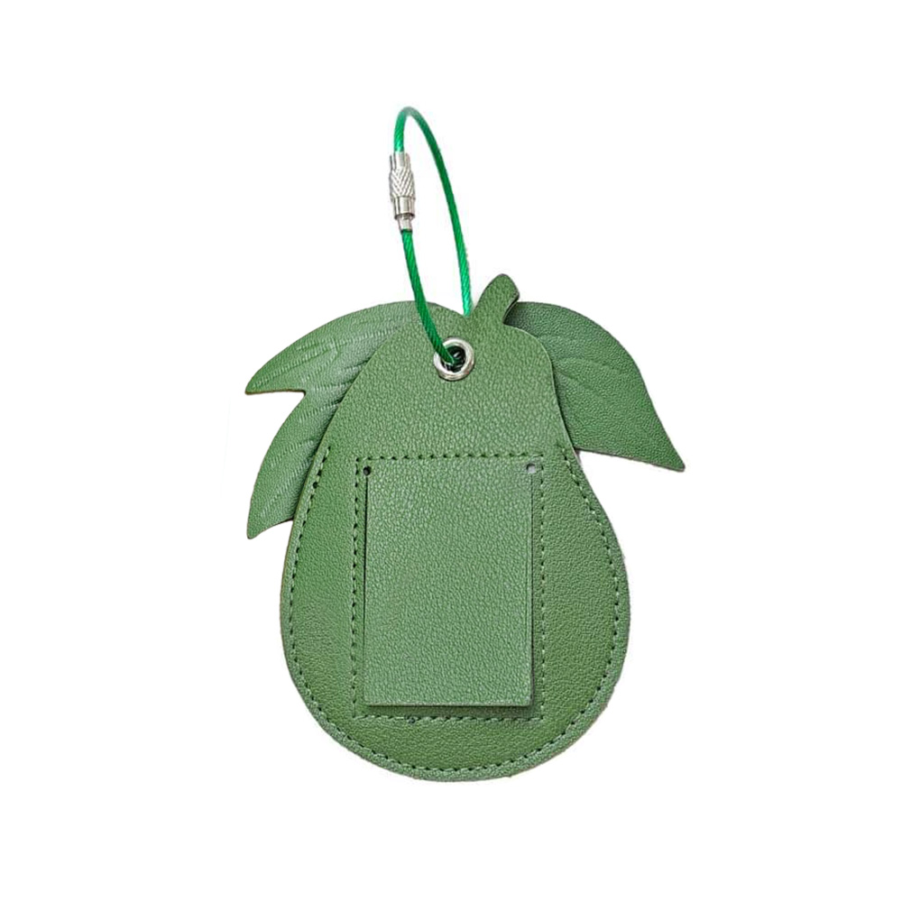 Creative Avocado Top Layer Leather Luggage Tag Green Creative Avocado Top Layer Leather Luggage Tag Green