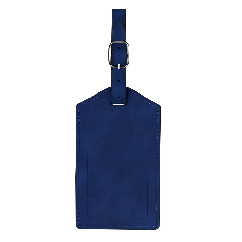Op maat gemaakte bagagelabels van PU-leer met klapdeksel, blauw Op maat gemaakte bagagelabels van PU-leer met klapdeksel, blauw