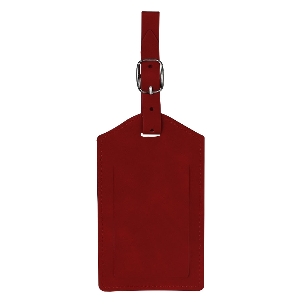 Op maat gemaakte bagagelabels van PU-leer met klapdeksel, rood. Op maat gemaakte bagagelabels van PU-leer met klapdeksel, rood.