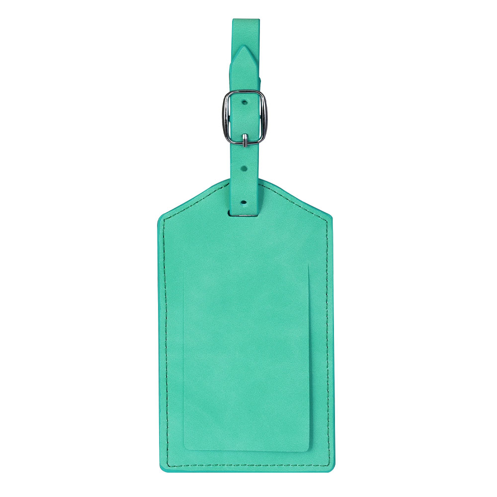 Bagagelabeltjes van PU-leer met klapdeksel, groen Bagagelabeltjes van PU-leer met klapdeksel, groen