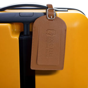PU Leather Luggage Tags with Leather Buckle Strap