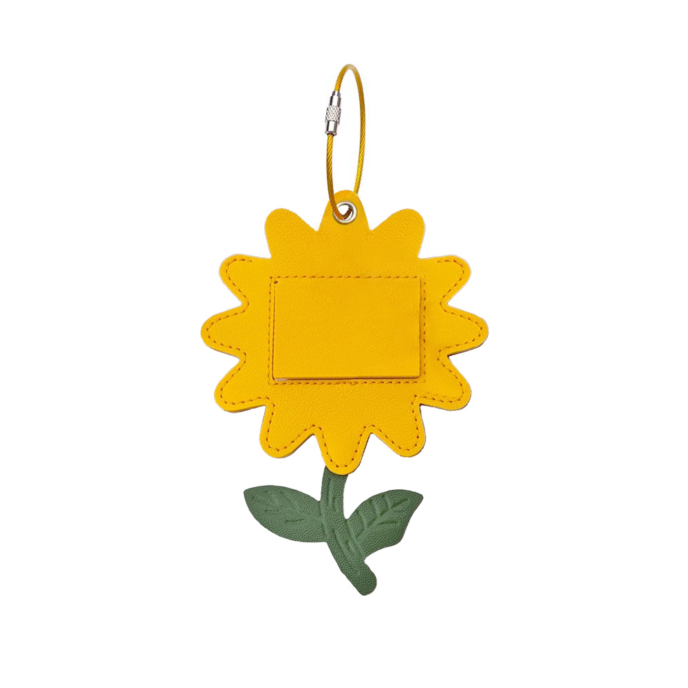 Top Grain Cowhide Sunflower Luggage Tag sum Top Grain Cowhide Sunflower Luggage Tag sum