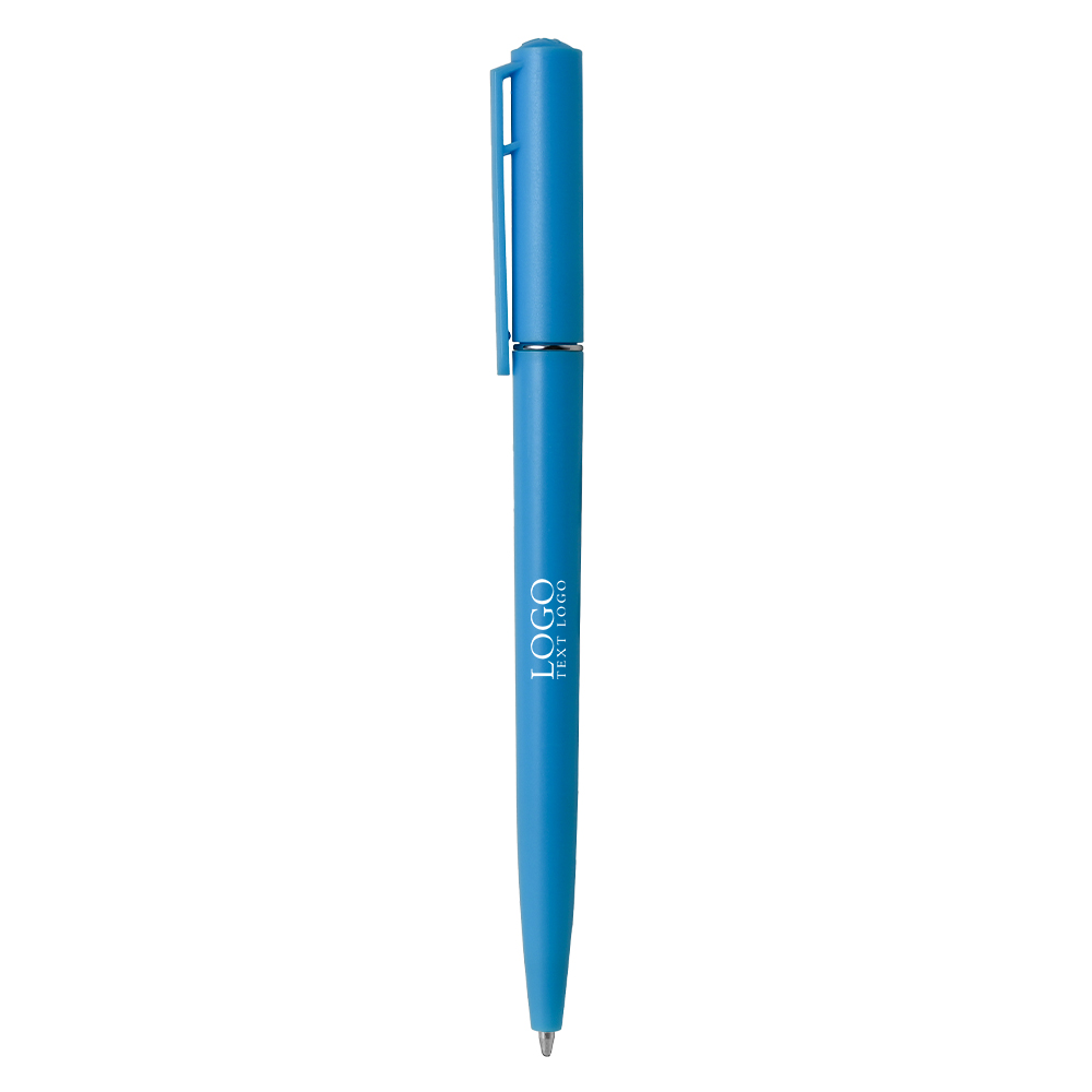 Colorful Twist Custom Ballpoint Pen blue with logo