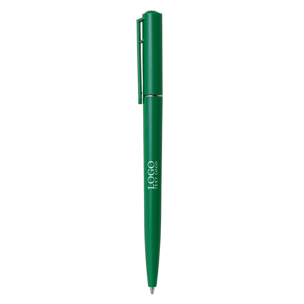 Colorful Twist Custom Ballpoint Pen green with logo
