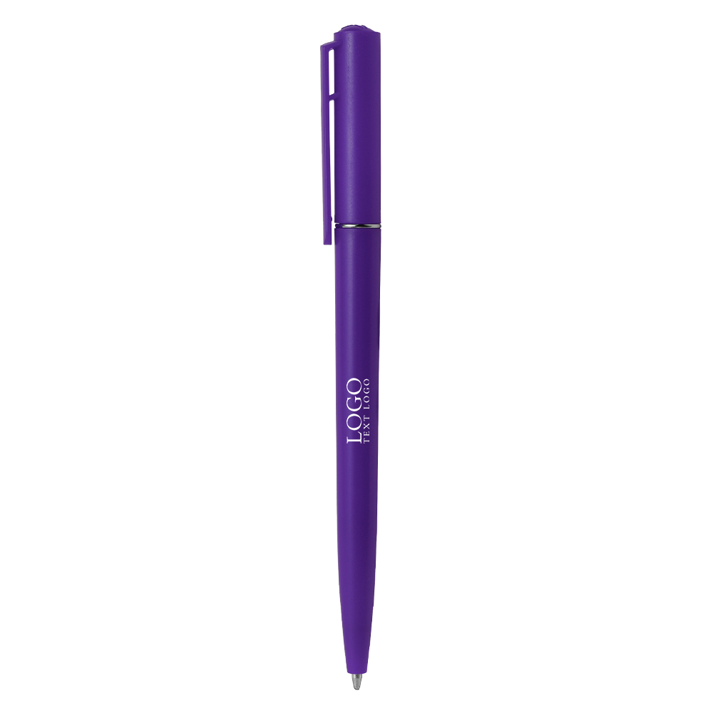 Colorful Twist Custom Ballpoint Pen purple with logo