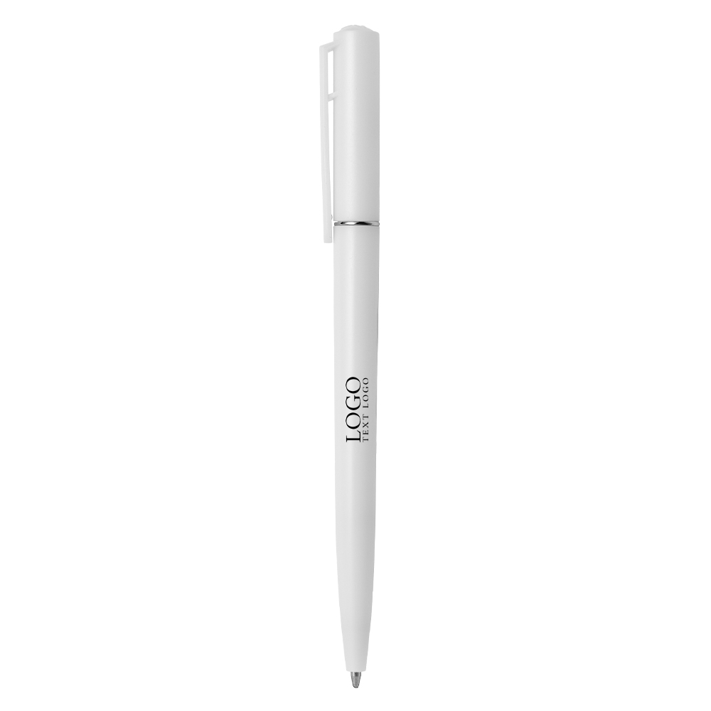 Colorful Twist Custom Ballpoint Pen white with logo