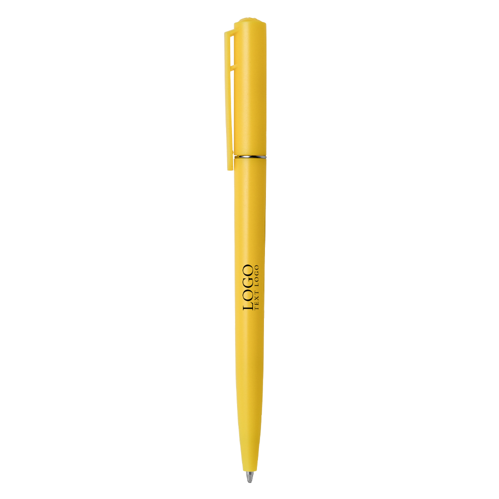 Colorful Twist Custom Ballpoint Pen yellow with logo