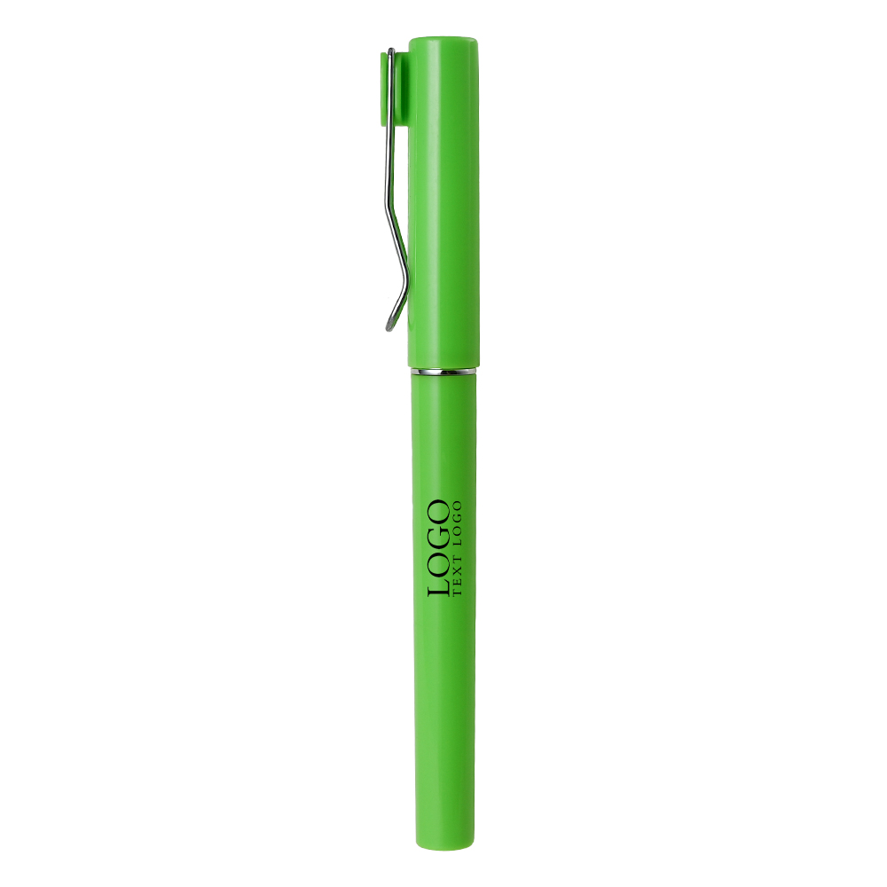 Promotional Bright Colors Custom Plastic Pens green with logo
