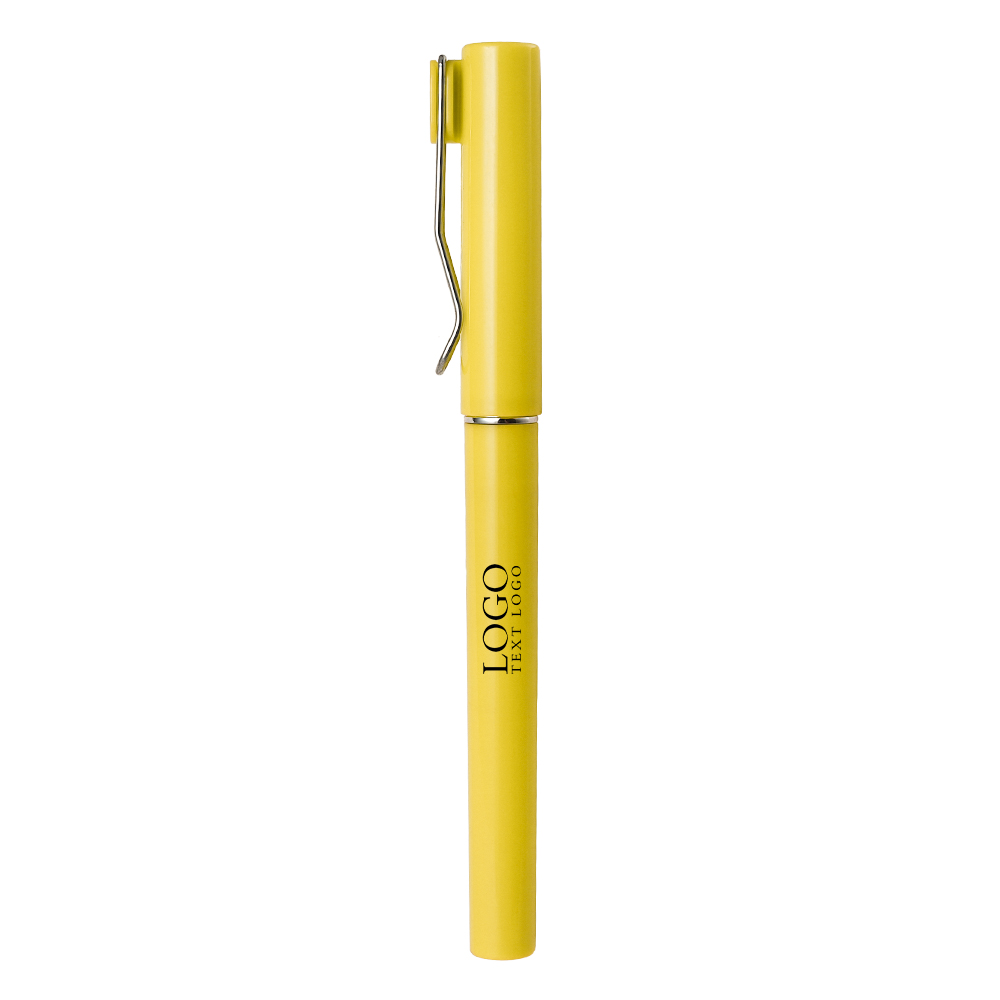 Promotional Bright Colors Custom Plastic Pens yellow with logo