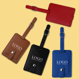 Elegant Leather Luggage Tags with A Classic Buckle Strap 230091