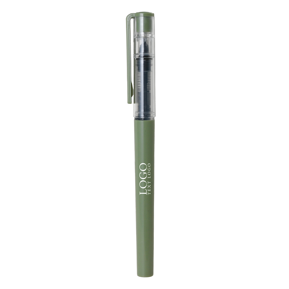 Colorful Comfortable Quick-Drying Custom Pen green with logo