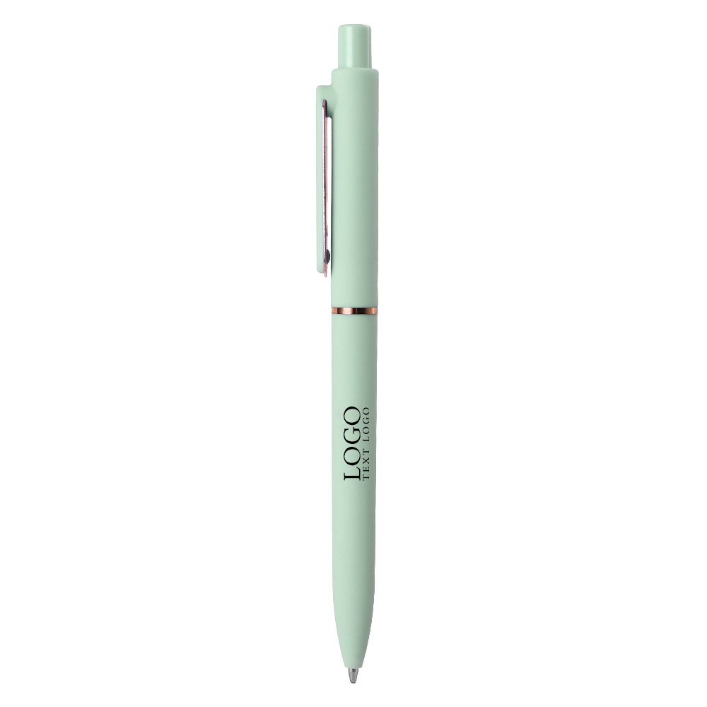 Colorful Glossy Comfort Gel Click Custom Pen green with logo