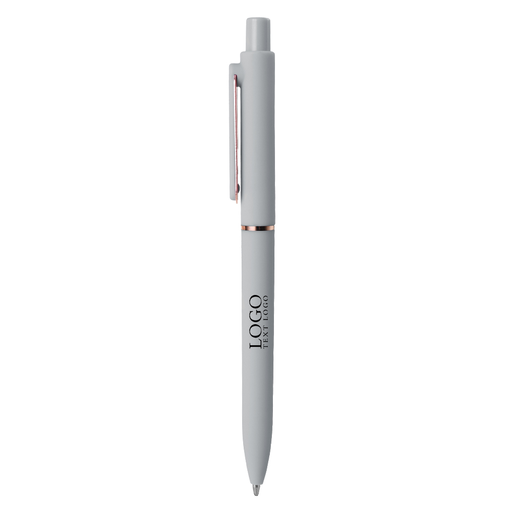 Colorful Glossy Comfort Gel Click Custom Pen grey with logo