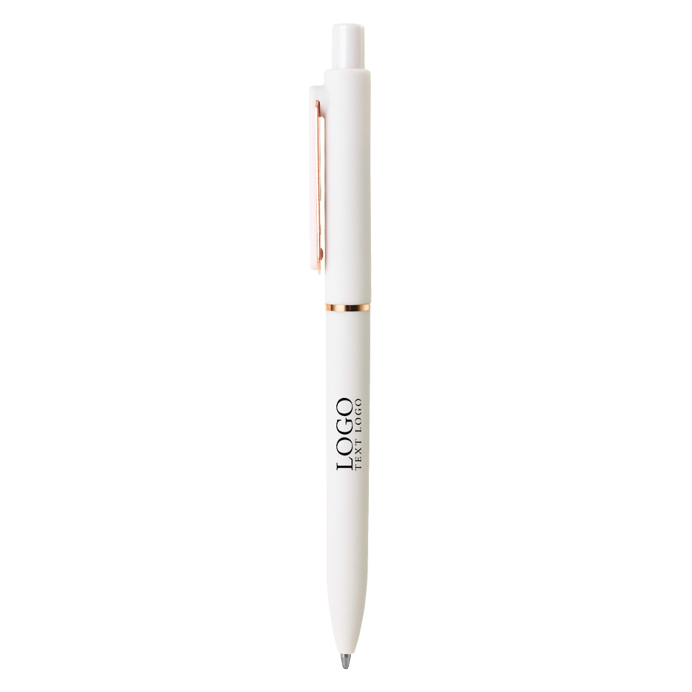 Colorful Glossy Comfort Gel Click Custom Pen white with logo