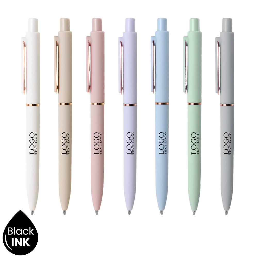 Group shot of Colorful Glossy Comfort Gel Click Custom Pen