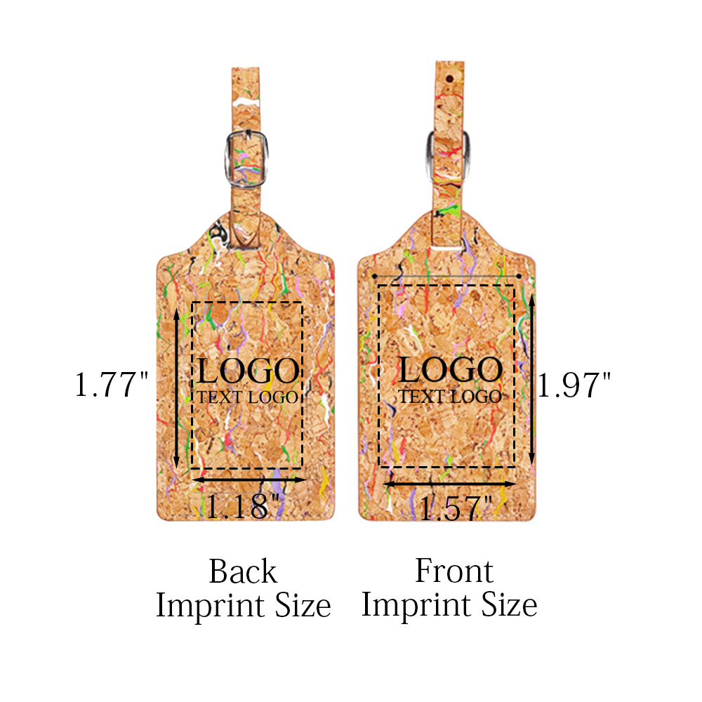 Imprint Size of Natural Cork Travel Luggage Tag