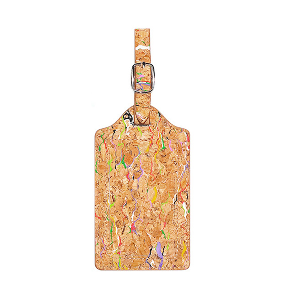 Natural Cork Travel Luggage Tag Confetti Cork Front Natural Cork Travel Luggage Tag Confetti Cork Front