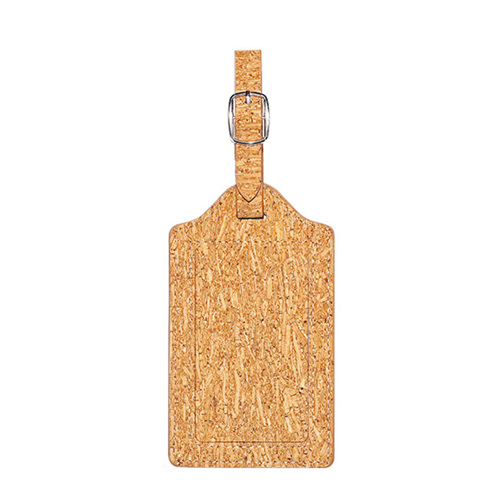 Natural Cork Travel Luggage Tag Flaxen Cork Front Natural Cork Travel Luggage Tag Flaxen Cork Front