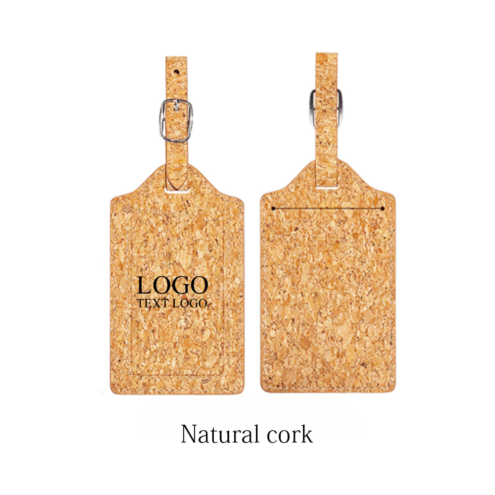 Natural Cork Travel Luggage Tag Natural Cork with Logo