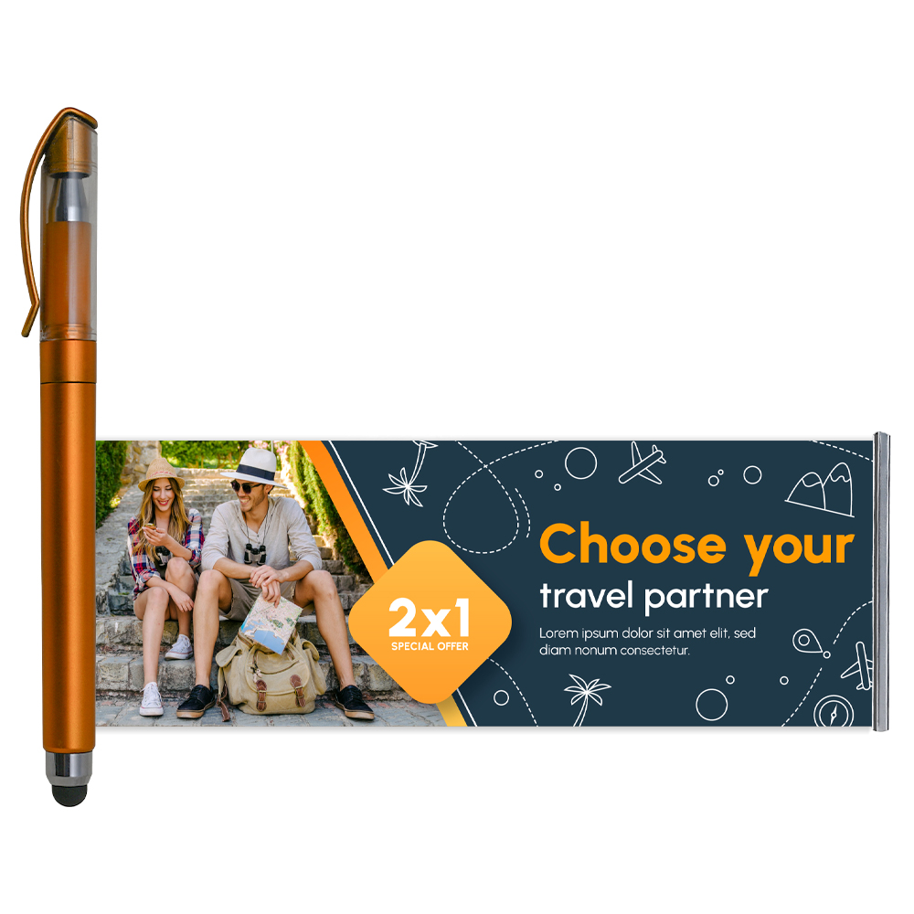 PromoBanner Pull-Out Banner Stylus Pen open