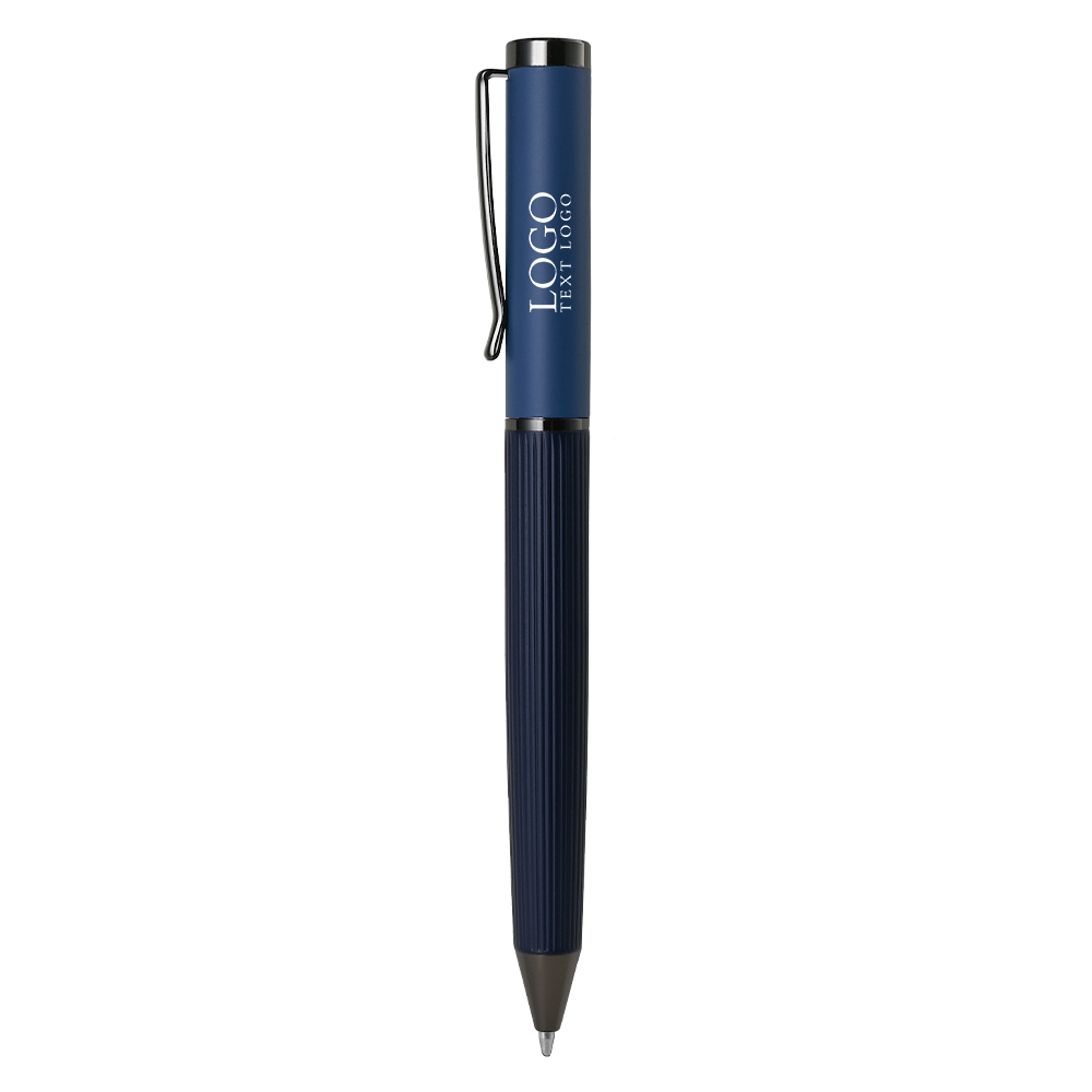 Promotional LuxMetal Custom Ballpoint Pen blue With Logo
