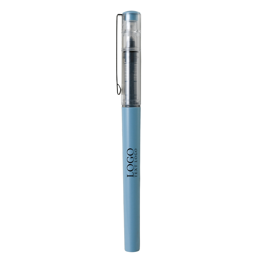 Promotional Morandi color Quick-Drying Custom Pen blue with logo
