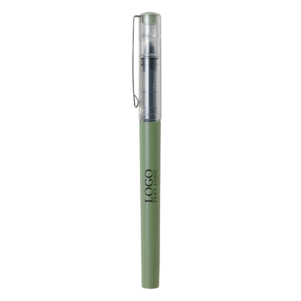 Promotional Morandi color Quick-Drying Custom Pen green with logo