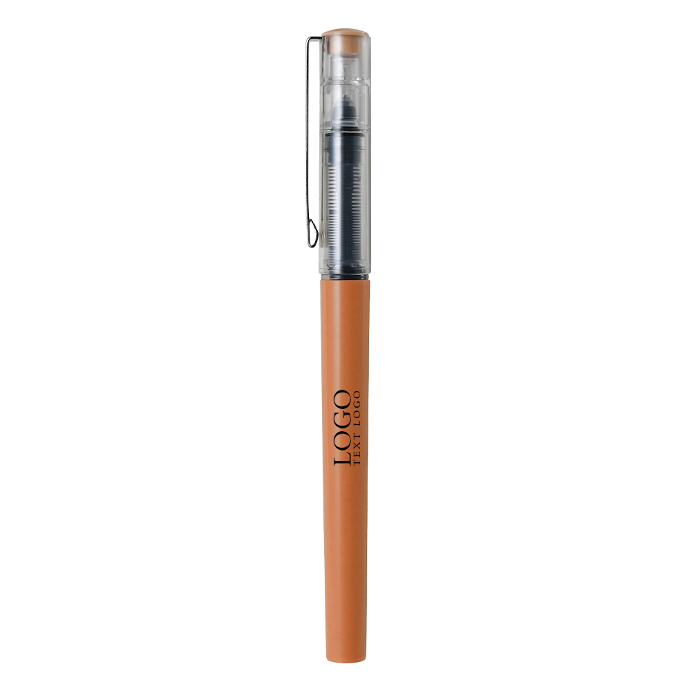 Promotional Morandi color Quick-Drying Custom Pen orange with logo