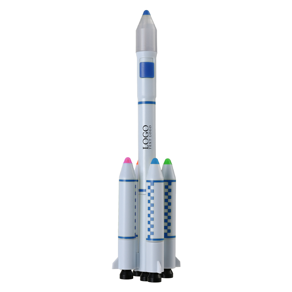 RocketGlow Customizable Ballpoint Pen blue with logo