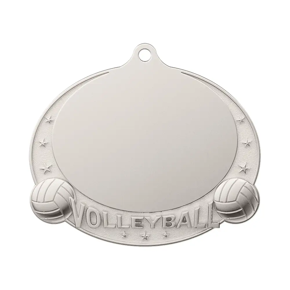 Volleyball Championship Medal shiny silver