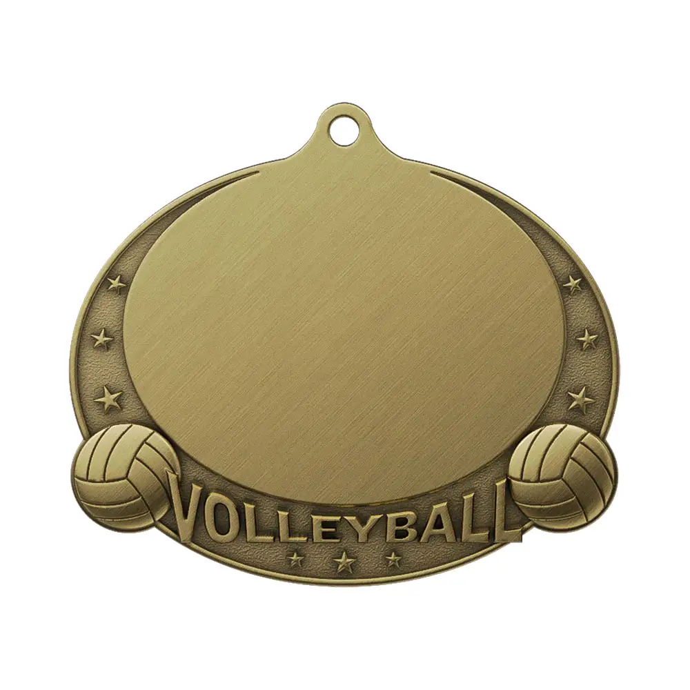 Volleyball Championship Medal antique gold