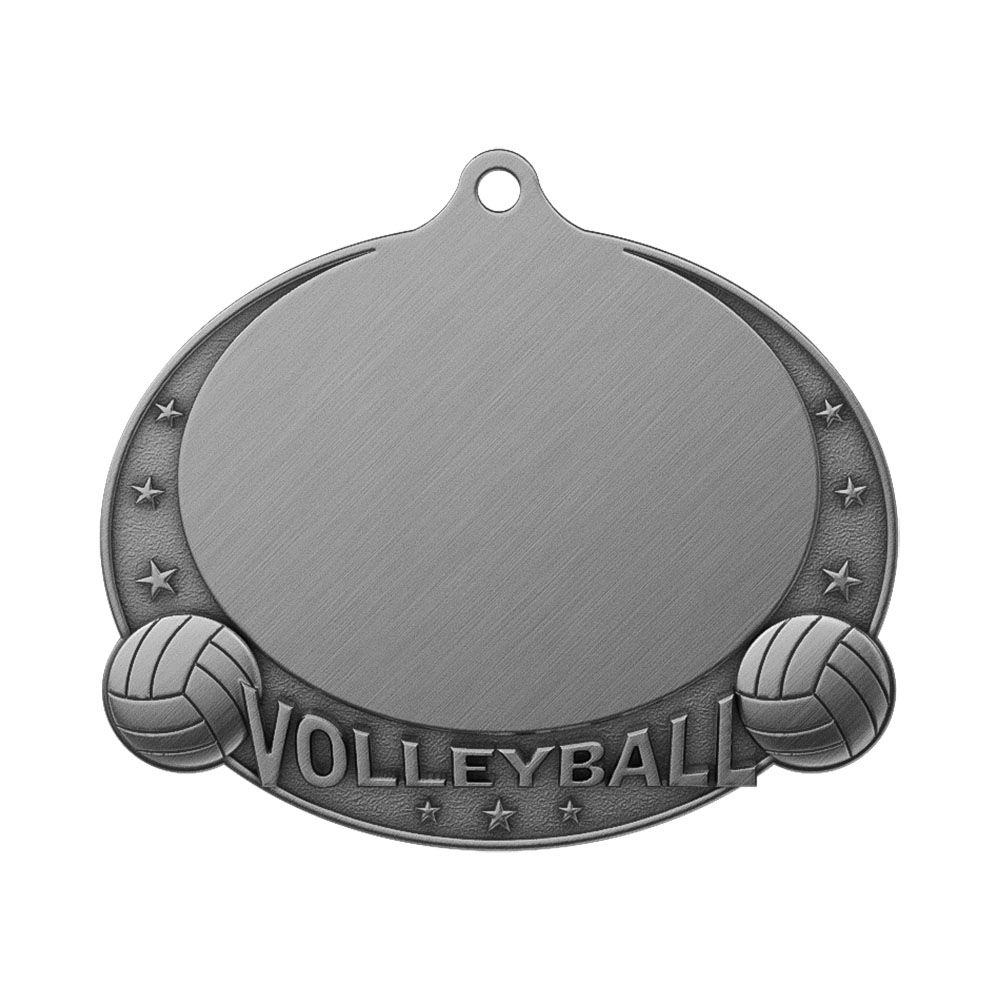 Volleyball Championship Medal antique silver