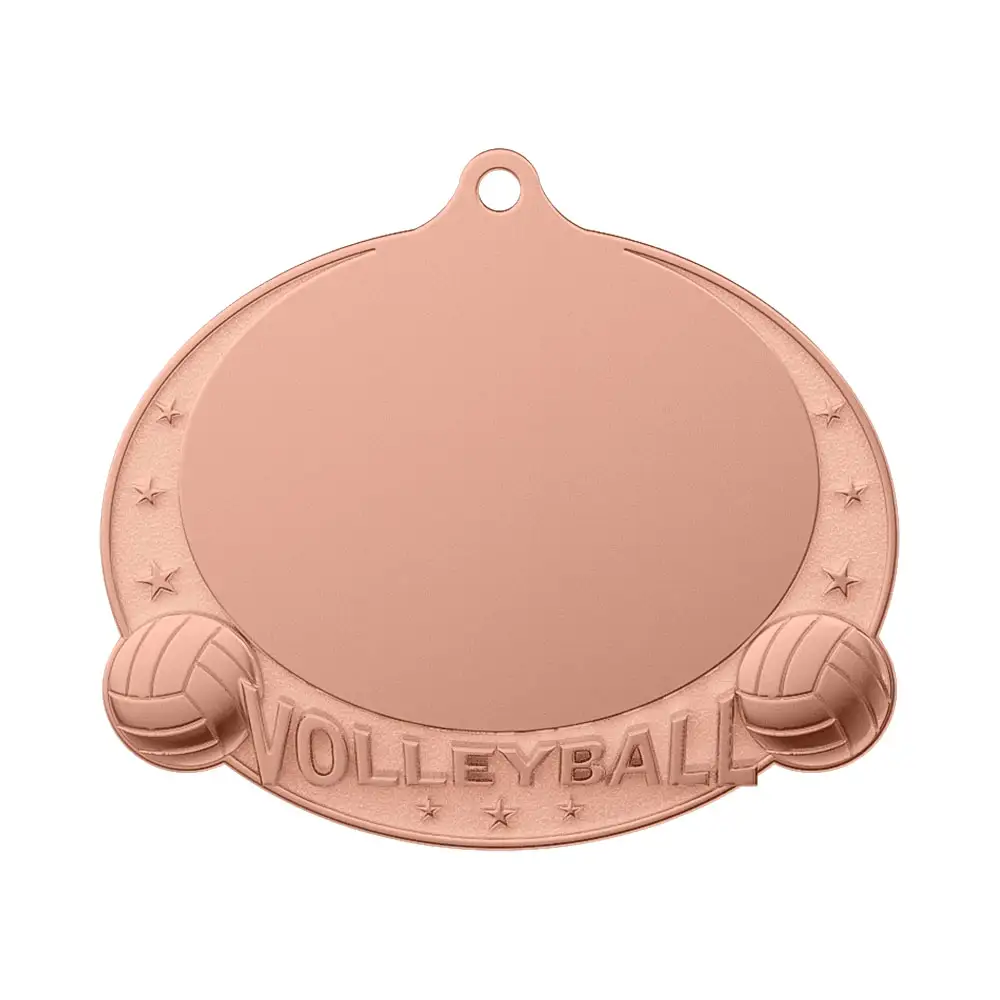 Volleyball Championship Medal shiny copper