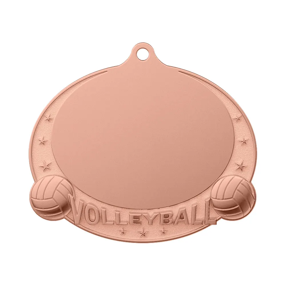 Volleyball Championship Medal shiny copper