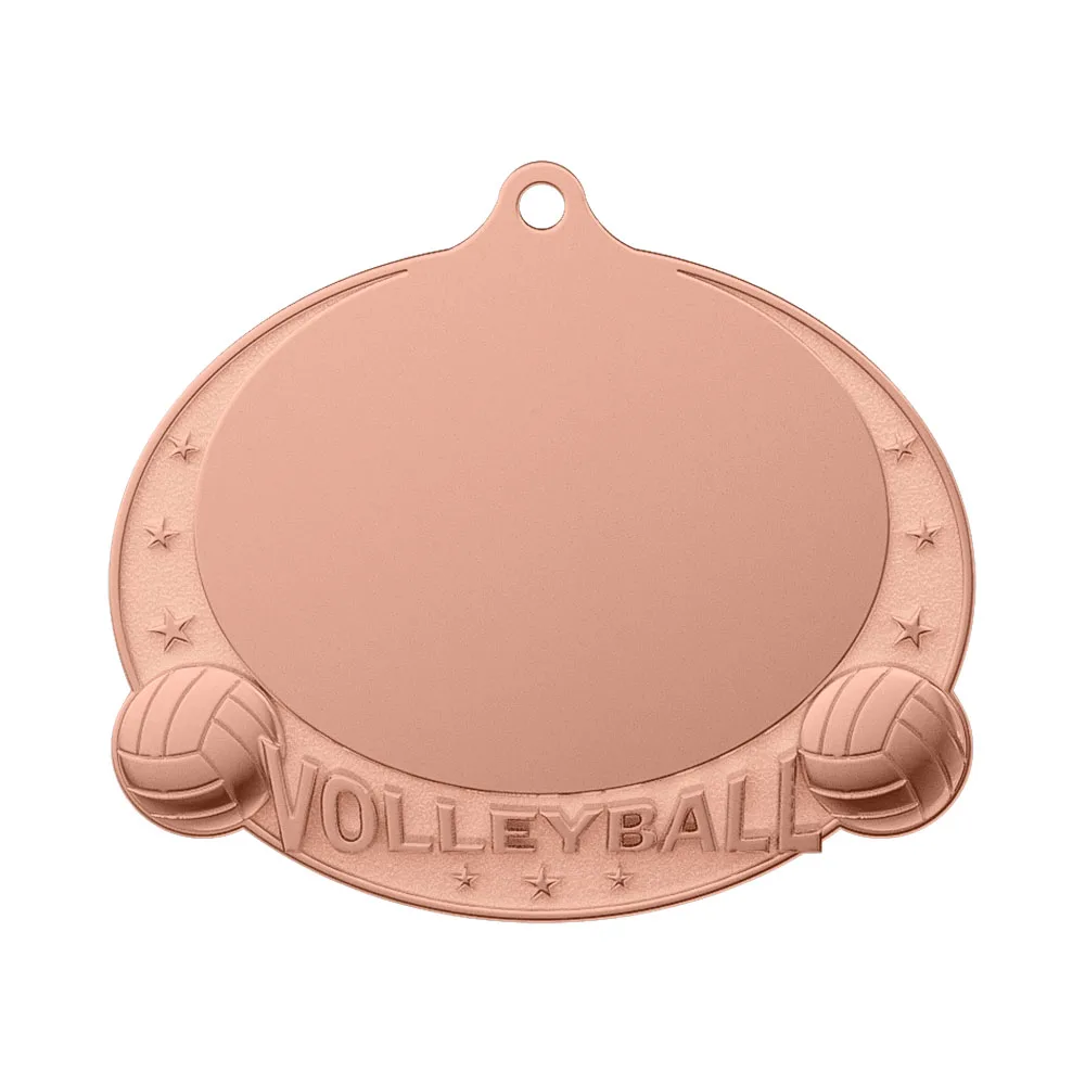 Volleyball Championship Medal shiny copper
