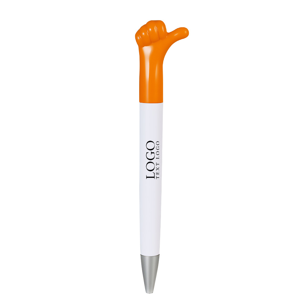 Customizable Thumbs Up Ballpoint Pen with logo-orange