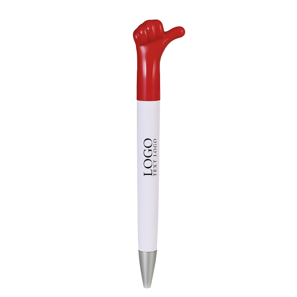 Customizable Thumbs Up Ballpoint Pen with logo-red