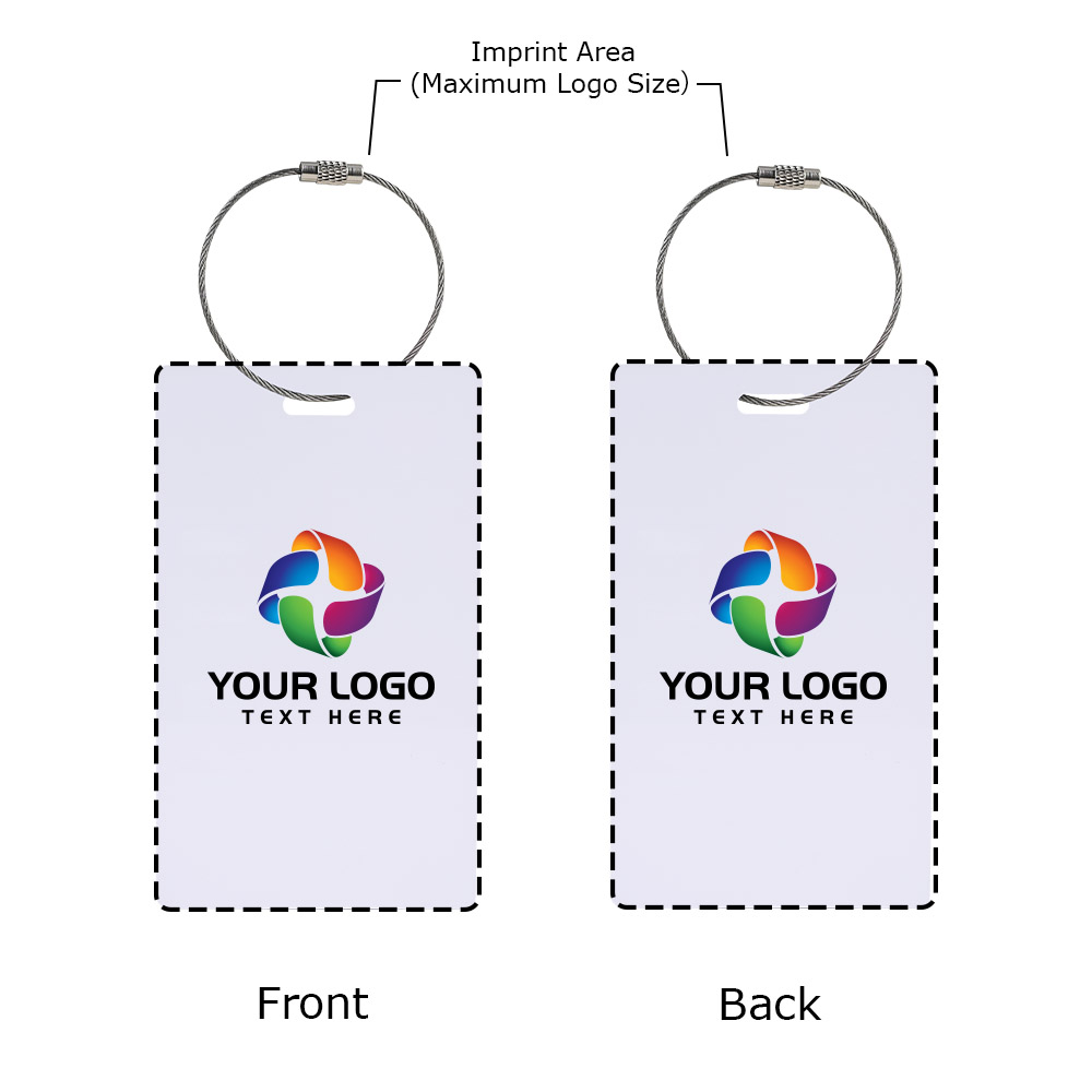 Full Color Plastic Luggage Tags with Cable Loops