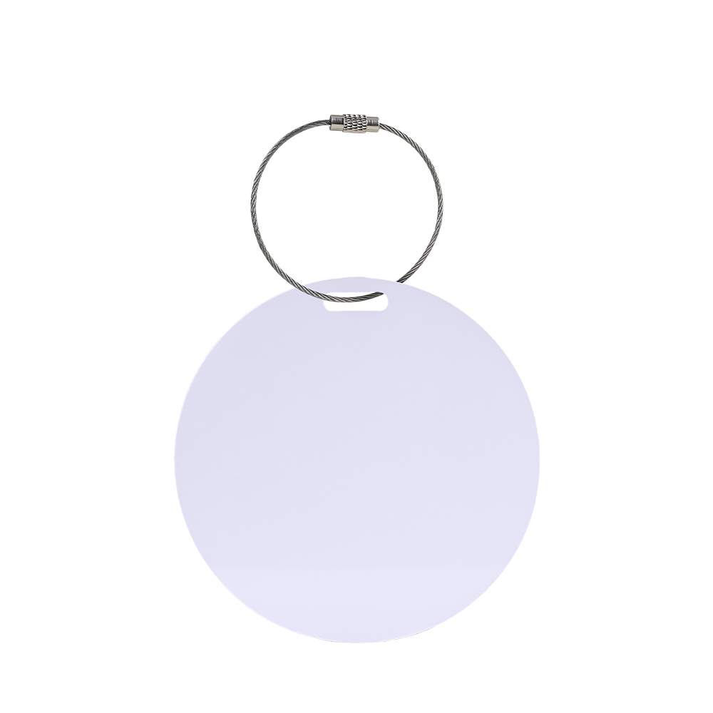 Full Color Round Plastic Luggage Tags With Cable Loops Front Full Color Round Plastic Luggage Tags With Cable Loops Front