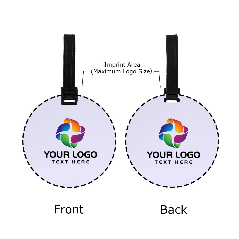 Full Color Round Plastic Luggage Tags With PVC Strap