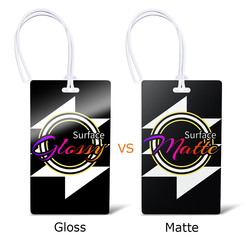 Full Color Plastic Luggage Tags With Strap Glossy and Matte