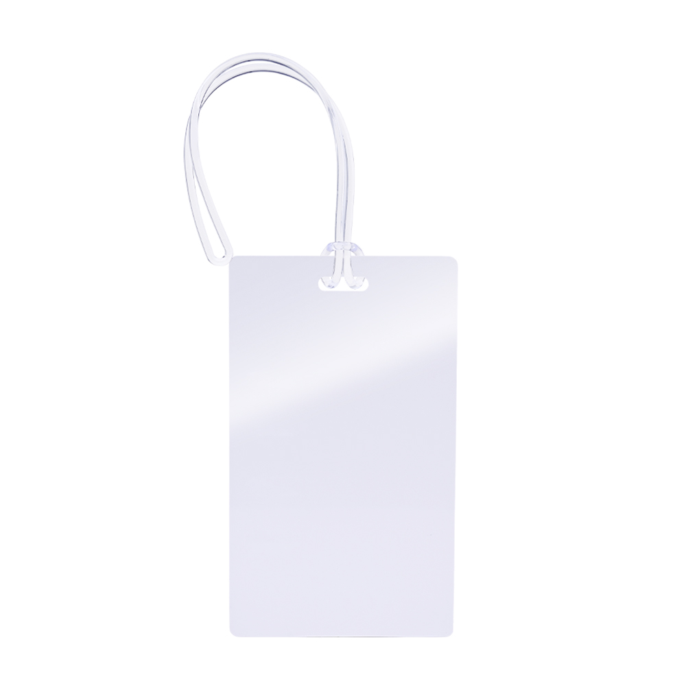 Full Color Plastic Luggage Tags With Strap White Glossy