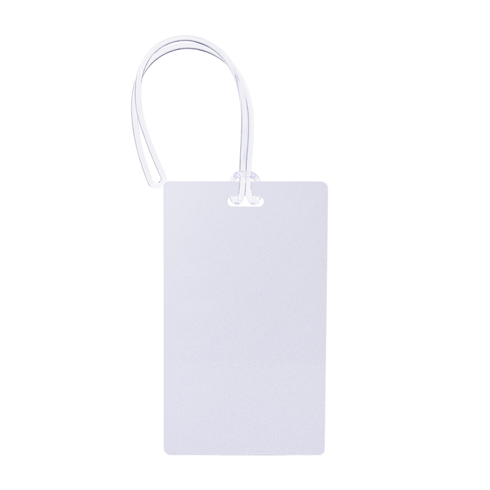 Full Color Plastic Luggage Tags With Strap White  Matte